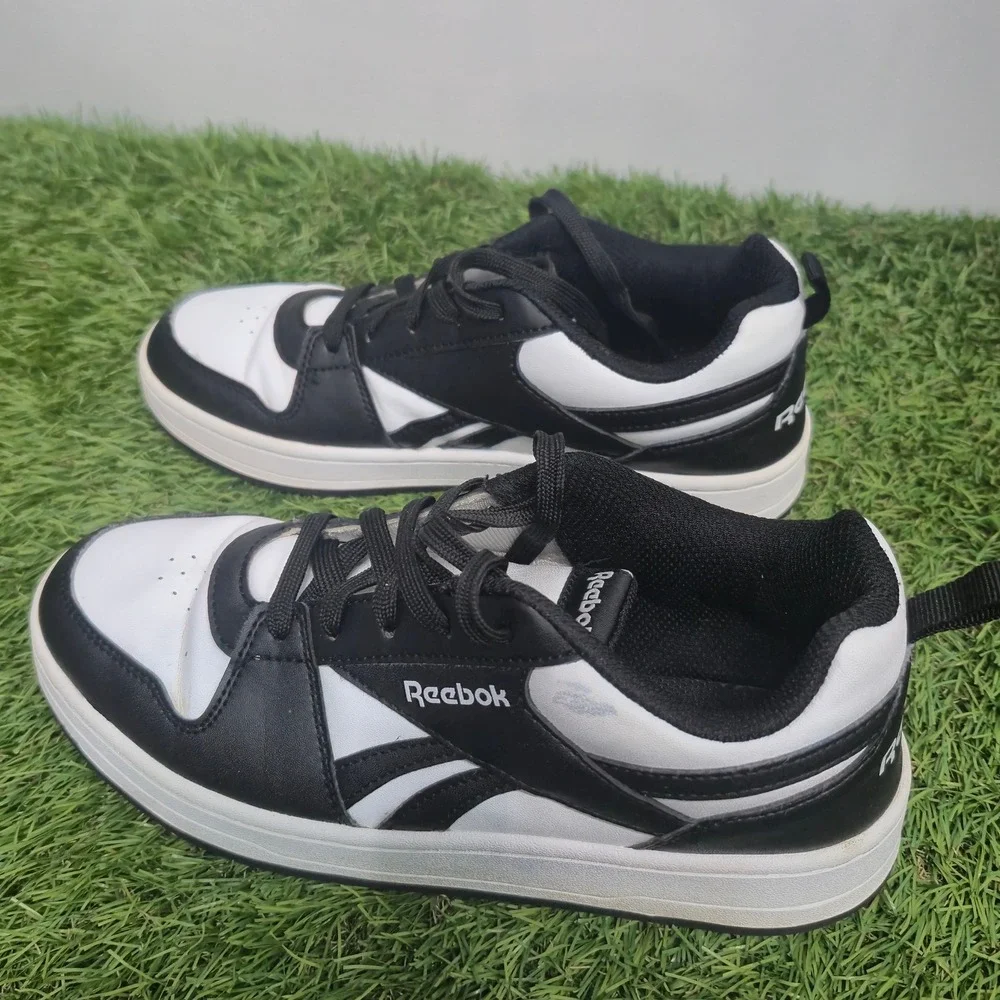 Reebok Royal Complete Kids Size 4 Black White Colorblock Low‎ Top Sneakers